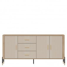 Kumode DANTE DT07, Ozols cremona/Kašmirs matēts/Zelts